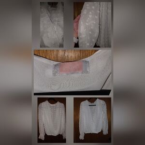 Elegant White Textured Blouse